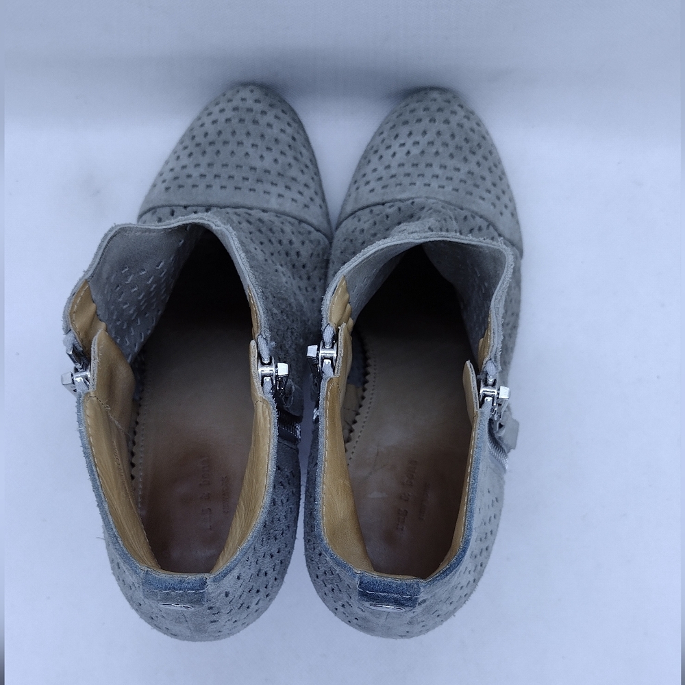 Rag & Bone Margot Boots Women's 7.5 Gray Suede Boho Retro Y2K 90s Office - Picture 4 of 13